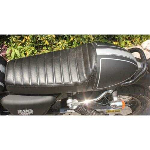 Large Universal Motorcycle Custom Cafe Racer Seat Matte&Glossy Black Cover with