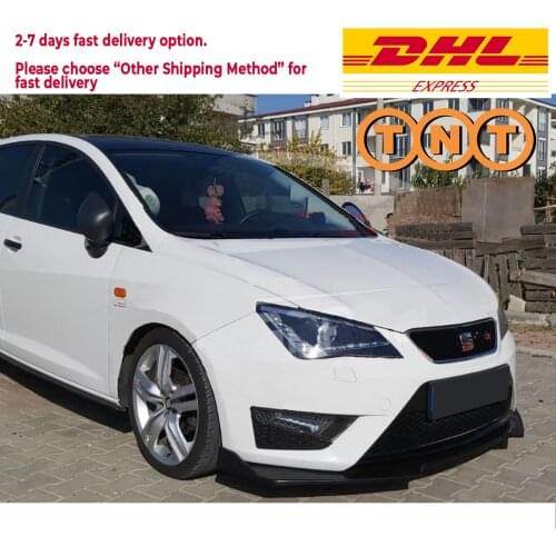 For Seat Ibiza MK4 2006-2008 Car Front Bumper Lip 3 pcs Black Splitter Diffuser Lip Body Kit Spoiler Bumpers