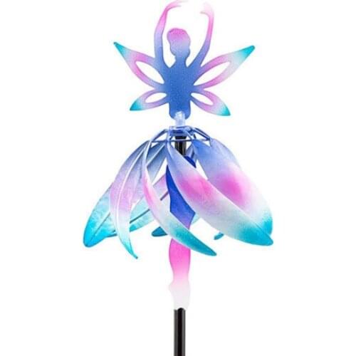 Gradient Wind Chimes Gradient Windmill Spin Ballet Girl Windbell Garden Fairy Yard Decor Patio Decoration Yard Backyard Decor