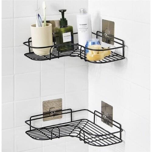 2PC Bathroom Accessories Organizer Wall Shelf Corner Bathroom Shelf Bathroom Hair Dryer Holder Storage Rack Shower Shelf Shelves