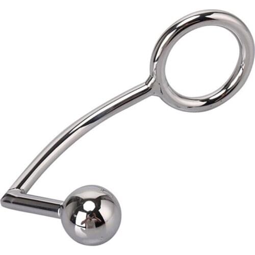 Metal Stainless Steel Anal Hook Penis Ring Butt Plug Anal Dilator Ball G Spot Stimulator Anal Plug Cock Ring Sex Toys For Men