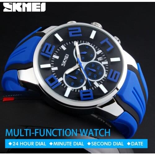 SKMEI 9128 Men Quartz Wristwatches Fashion Sport Stop Watch Auto Date 30M Waterproof Clocks Relogio Masculino Male Brand Watches