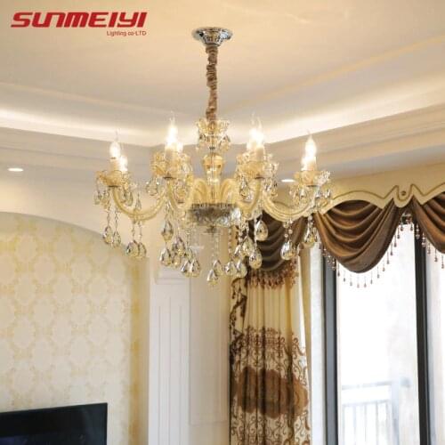 New Luxury Chandelier Lighting K9 Crystal Candle Style Chandelier Pendant Lamp lustres para sala de jantar for Living Room