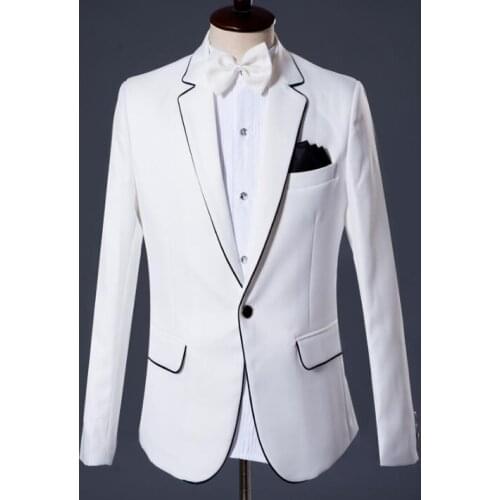 2020 new arrival brand-clothing slim men suit set with pants mens suits wedding groom formal dress suit + pant white fashion