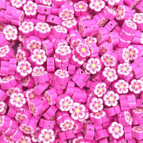 New 30pcs10mm Plum Blossom Polymer Clay Spacer Loose Beads for Jewelry Making DIY Handmade Bracelet Accessories