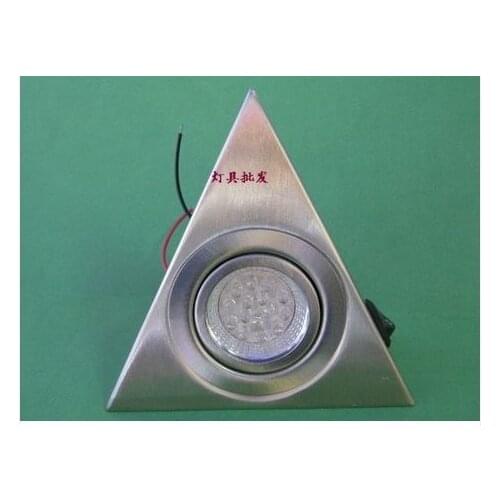Wholesale Modern 220V 1.2W Triangle LED Under Cabinet Light with switch surface Stainless Steel Kitchen furniture/jewelry light