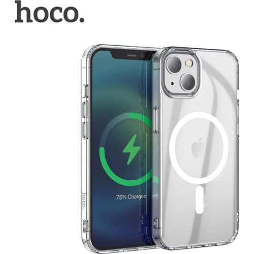 HOCO Original Magnectic Case for iPhone 13 Pro Max 13 mini Case For Magnetic Wireless Charging Shockproof Protection TPU Case