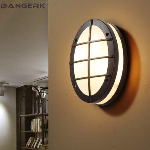 Outdoor Modern Wall Lamp Waterproof Round LED Porch Lights AC110~240V Aluminum Sconce Wall lamps Garden Balcony Home Lighting