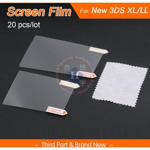 HOTHINK 20pcs/lot Clear upper + down LCD Screen Protector Film Guard For Nintendo New 3DS XL / 3DS LL 2015