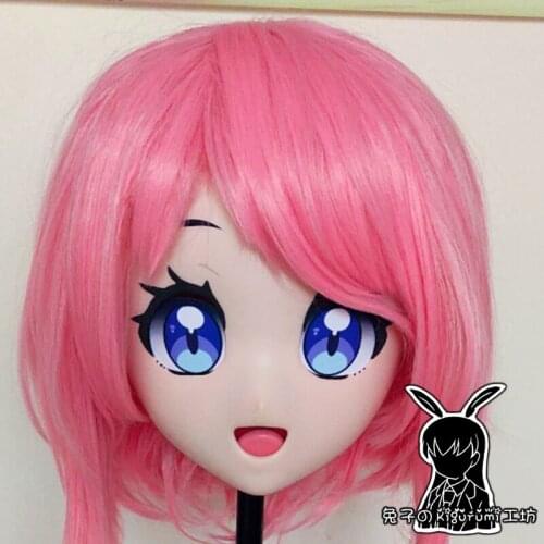 RB1233)Customize Handmade Crossdress Full Head Female/Girl Resin Japanese Cartoon Character Animego Cosplay Kigurumi Mask