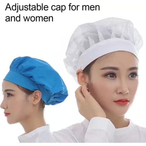 Unisex Elastic Mesh Caps Cafe Bar Kitchen Restaurant Hotel Bakery Waiter Chef Work Wear Hats Men Women Breathable Workshop Caps