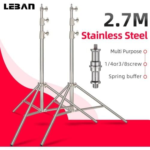 2pcs Stainless Steel 2.7M Heavy Duty Light Stand Tripod for Photo Studio Softbox Video Flash Umbrellas Reflector Lighting