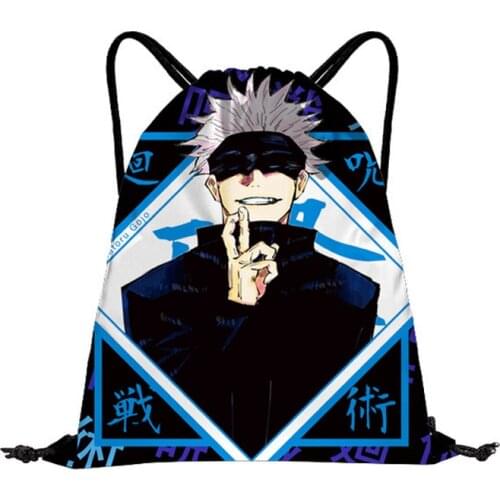 Anime Jujutsu Kaisen Shopping Bag Drawstring Bag Itadori Yuji Fushiguro Megumi Backpack