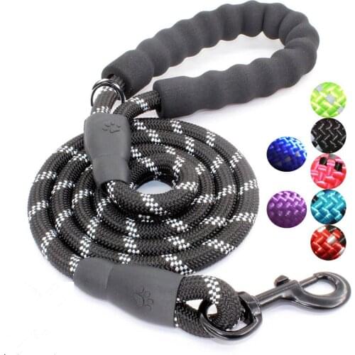 Pet products reflective round rope dog traction rope dog chain dog strap comfortable handle for large and medium-sized dogs