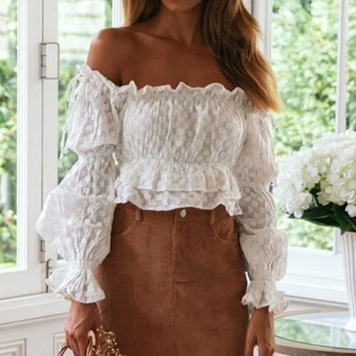 Блузки с воланом TEELYNN China At AliExpress