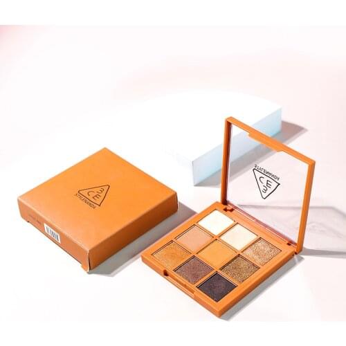 TT Korean 3CE Shimmer Matte Pumpkin Orange Brown 9-Color Jiugongge Eye Shadow Plate Official Flagship Store