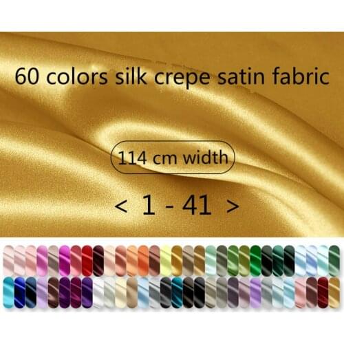 Solid Color Silk Crepe Satin Fabric For Dress Shirt Bedding Silk Fabric Width 114cm Clothing Cloth For DIY Sewing HOT