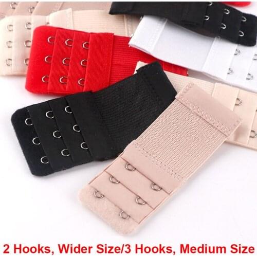 Elastic Belt Underwear Bra Extension Lengthening Narrow Two 2 Buckle Clasp For Bra Extender Accessory Three 3 Hook And Eye Tape