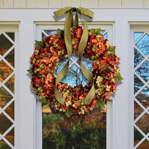1 Pack Christmas Thanksgiving Autumn Wreath Flower Decoration Idyllic Wall Hanging for DIY Wreath Supplies Home Door Decoration