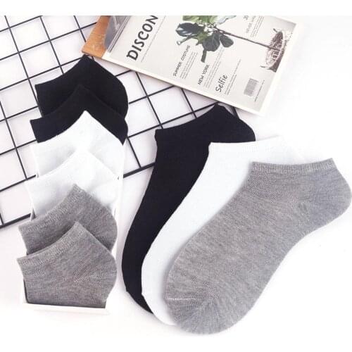 10 Pairs Women Socks Breathable Sports socks Solid Color Boat socks Comfortable Cotton Ankle Socks White Black