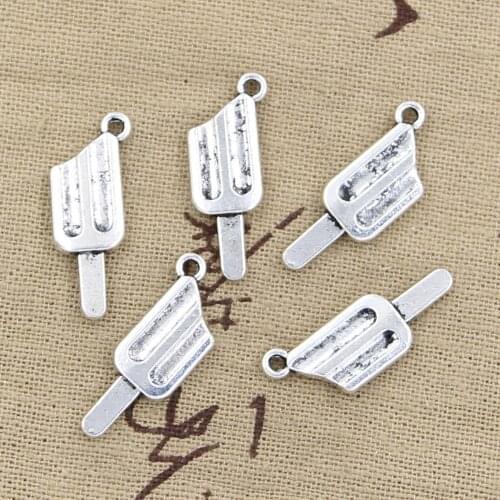 10pcs Charms Ice Cream Popsicle 25x9mm Antique Making Pendant fit,Vintage Tibetan Silver color,DIY Handmade Jewelry