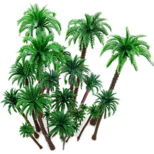 30Pcs Artificial Coconut Palm Trees Scenery Model Miniature Architecture Trees