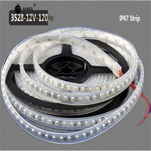 5M/Roll 3528 120led/m 12VDC IP67 soft strip ,2.5cm cut led tape light with silicon tube ,suspended ceiling strip,cabinet strip