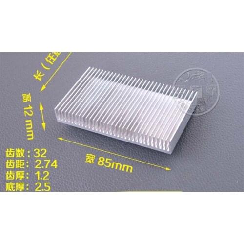 85*12*30/50/80/100/150/200mm Power Module Radiator Aluminum long Strip Power Amplifier Heat dissipation Plate heat sink
