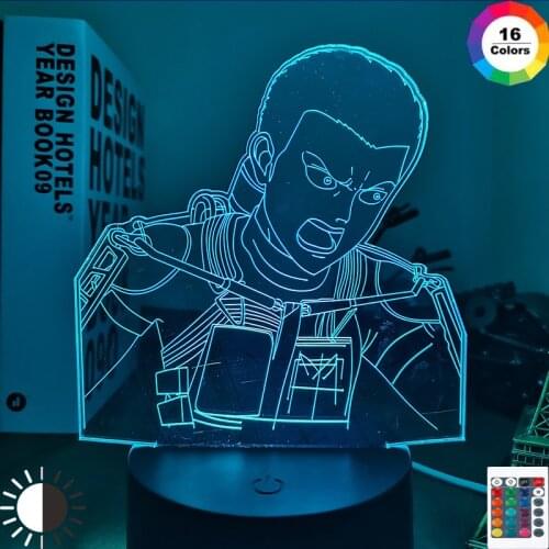 Anime Lamp Attack on Titan 4 Connie Springer Figure for Bedroom Decor Night Light Kids Birthday Gift Shingeki No Kyojin 3d Light