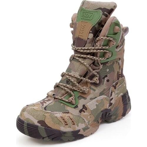 ESDY outdoor army tactical military desert boots Delta commandos boots camouflage hiking camping climbing trekking sports shoes