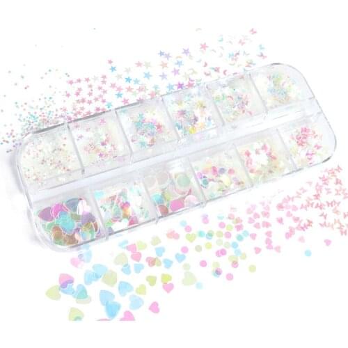 AB Nail Glitter Flakes Butterfly Mixed Various Shapes Sparkly Paillette Sequins For Nail Art Decorations Mermaid Manicure Tips