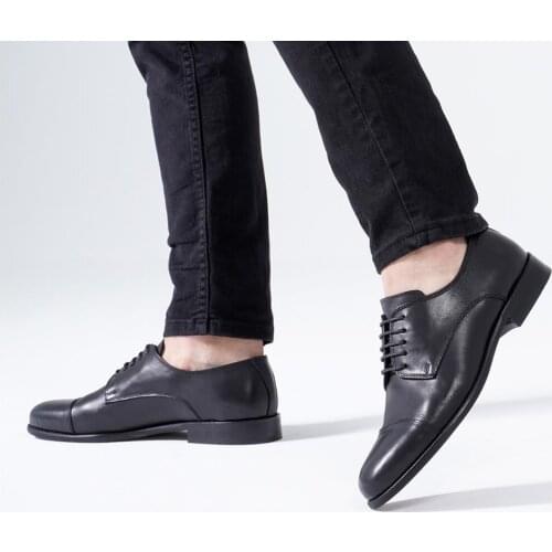 Callizio Mens Derby Shoes Genuine Leather 2020 Male Dress Footwear Classic Black Pure Lining Winter Summer British Wedding