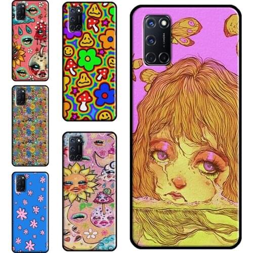 Y2K Indie Aesthetic Case For OPPO A9 A5 A53 A31 2020 A52 A72 A15 A83 A91 A93 A5S Find X3 Pro Reno 2 Z Funda