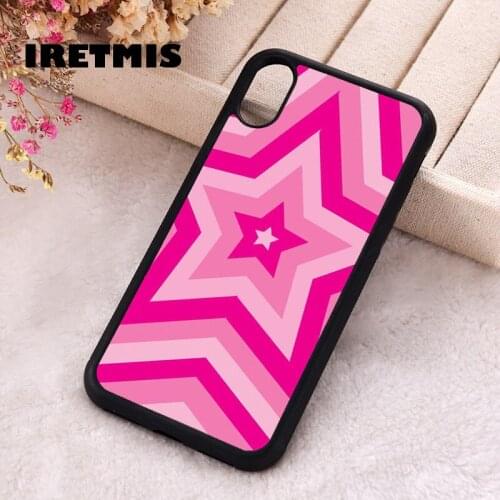 Iretmis 5 5S SE 2020 Phone Cover Case for iPhone 6 6S 7 8 Plus X Xs XR 11 12 Mini Pro Max Rubber Silicone Pink Layered Star