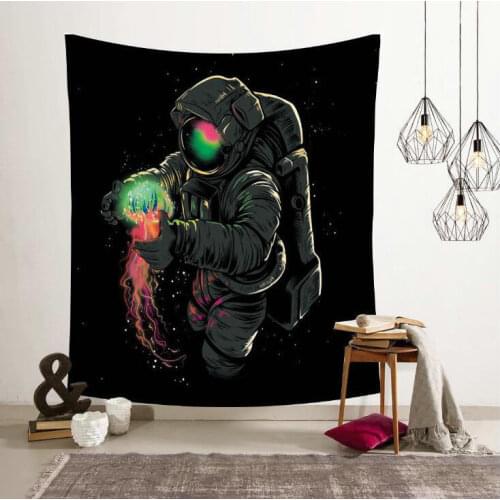 150x100cm Beautiful Spaceman Printed Wall Tapestry Astronaut Wall Hanging Bohemian Wall Tapestries Mandala Wall Art Decor