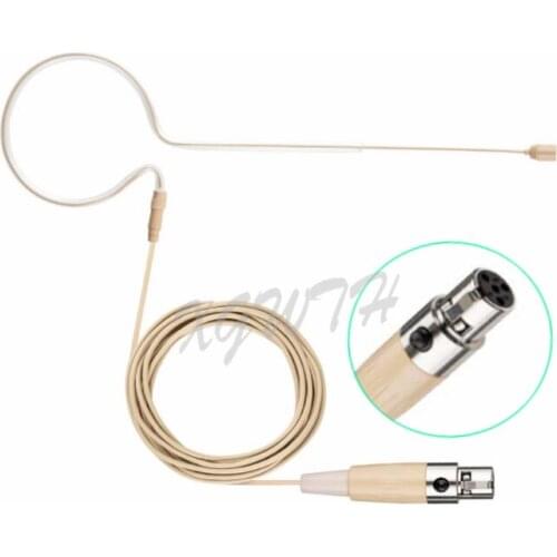Headworn Microphone 4 Pin Mini XLR Head Microphone for Shure Wireless System Single Earhook Omnidirectional Headset Head Mic