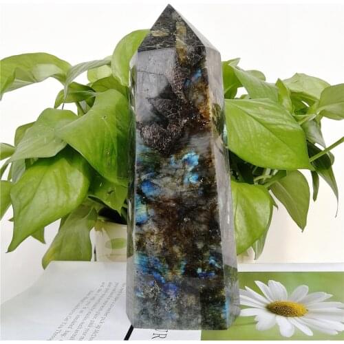 400-2kgs Big Size Natural Quartz Obelisk Healing Colorful Labradorite Crystals Point Wands