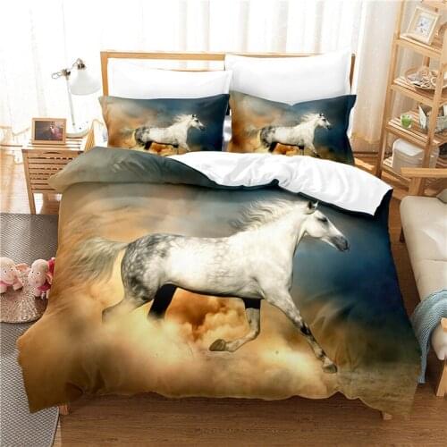 Fine Horse Bedding Set For Bedroom Soft Bedspreads Bed Home Comefortable Duvet Cover Quality Quilt Cover And Pillowcase
