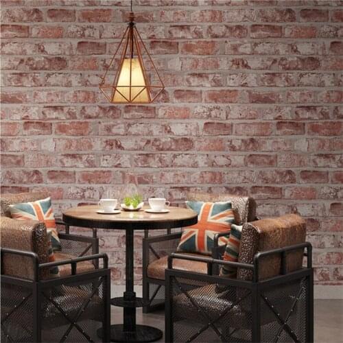 Beibehang Creative 3d retro brick wallpaper antique brick red brick wallpaper restaurant bar barber shop wall paper papier peint
