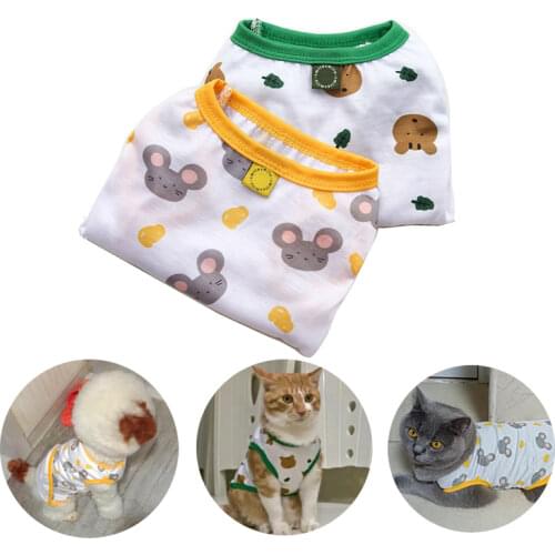 Summer Dog Clothes Cute Printed Puppy Chihuahua Vest Sleeveless Small Pet Teddy Pug Poodle Bulldog Tshirt Costume