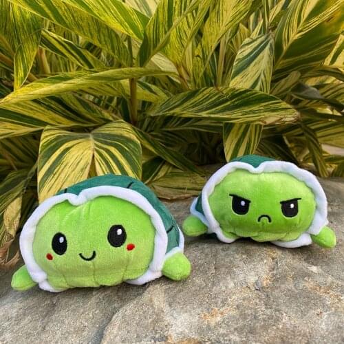 Cute Soft Simulation Flip Turtle Plush Kids Christmas Gift Double-sided Flip Plush Toy Chirdren Birthday Gift fast shipping