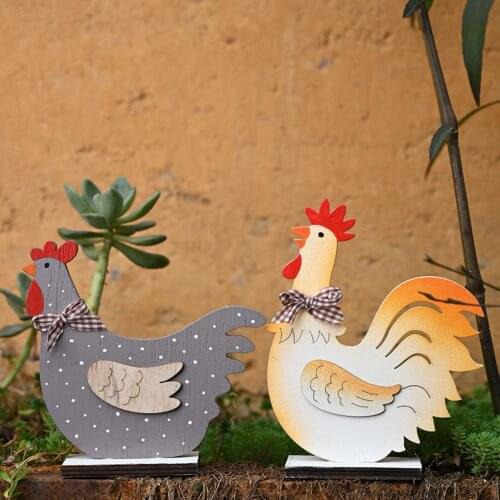Rooster Ornament Reusable Decoration Chicken Shaped Easter Rooster Hen Figurines for Gift