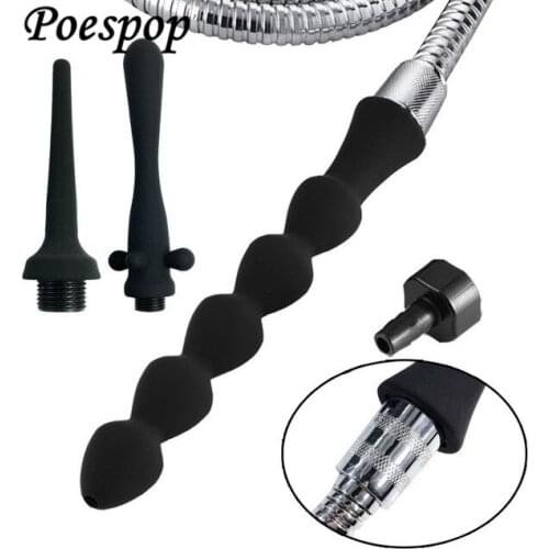 POSEPOP Enema Nozzle Tips Clean stream Anal Cleaning Shower Soft Douche Anal Shower Enema Cleansing Tip Douche Sex Woman Sex Toy