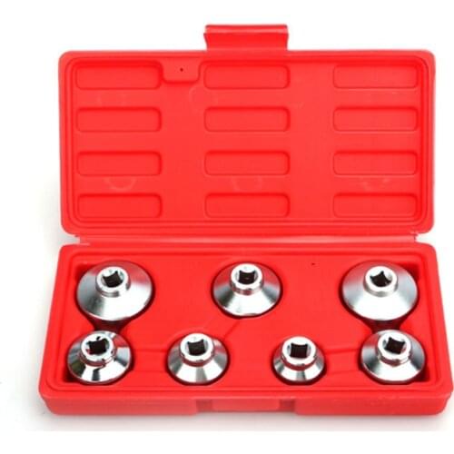 7Pcs Car Oil Filter Socket Wrench Tool Set Remover Cap Tool for Benz BM W FO RD 24 mm 27mm 29mm 30mm 32mm 36mm 38mm