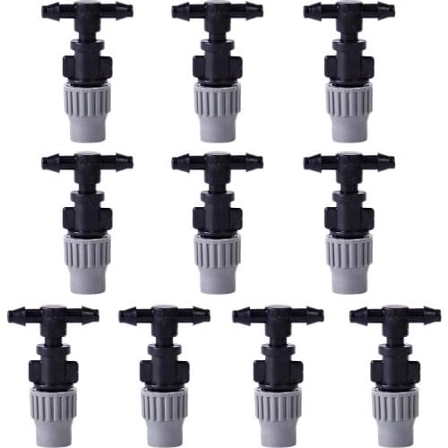 LETAOSK 10pcs Misting Atomizing Sprinkler Nozzles Tee for Greenhouse Garden Lawn Grass
