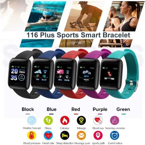2019 Newest 116 PLUS Smart Watch Bond Touch Sport Fitness Bluetooth Bracelet Intelligent SmartWatch