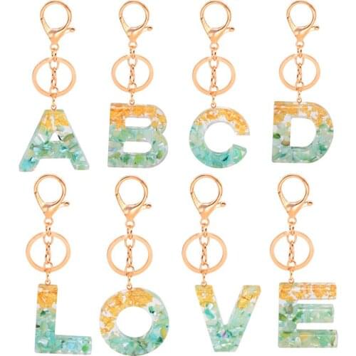 New 26 English Letter Acrylic Keychain Alphabet Pendant Key Chain Keyring Men Women Fashion Jewelry Accessories Car Key Ring