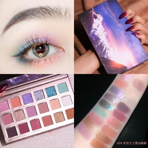 NEW Novo 18 Color Reed Glacier Eyeshadow Palette Glitter Pearl Shimmer Matte Waterproof Long-Lasting Eye Shadow Nude Eyes Makeup