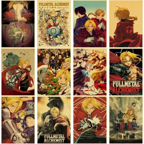 Anime Poster Fullmetal Alchemist Retro Wall Art Canvas Painting Nordic Posters And Prints Wall Pictures For Living Room Decor