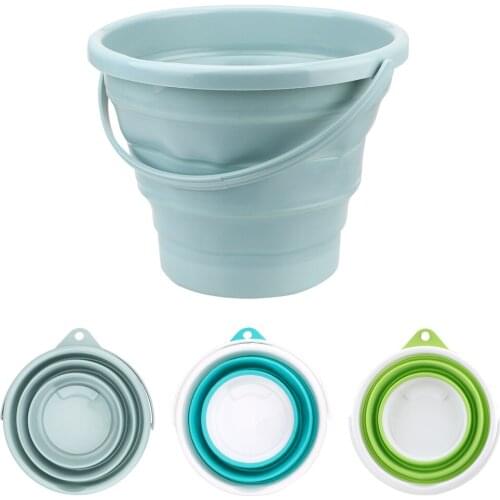 Portable Folding Bucket Collapsible Storage Bucket Car Wash Outdoor Fishing Save Space 10L Round Bathroom Kitchen Camping Bucket